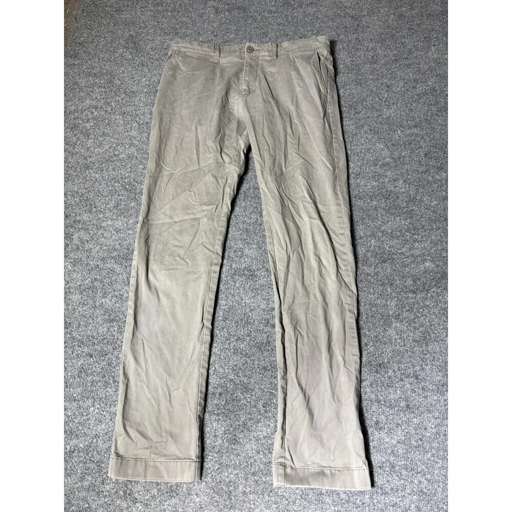 J.CREW Chino Pants Mens 32x34 Gray 484 Slim Straight Leg Cotton Stretch